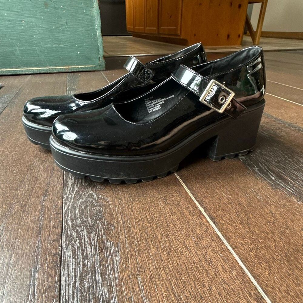 Seychelles Black Patent Mary Jane Platform Heels
